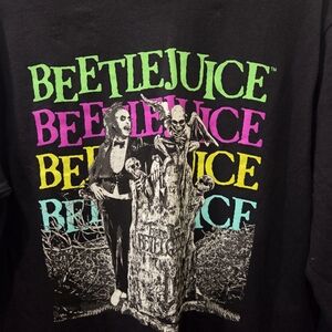 Beetlejuice Graphic Long Sleeve Tee - Black NWOT